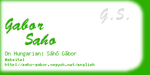 gabor saho business card